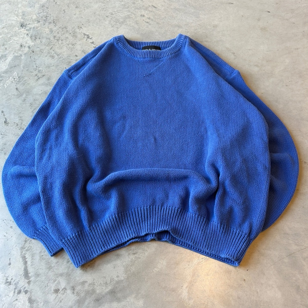 Croft & Barrow Mens Crewneck Sweater Royal Blue Knit Pullover J210